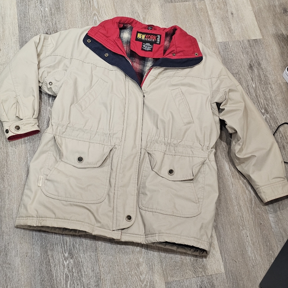 VTG Winter Coat Flannel Lined Multi Pocket